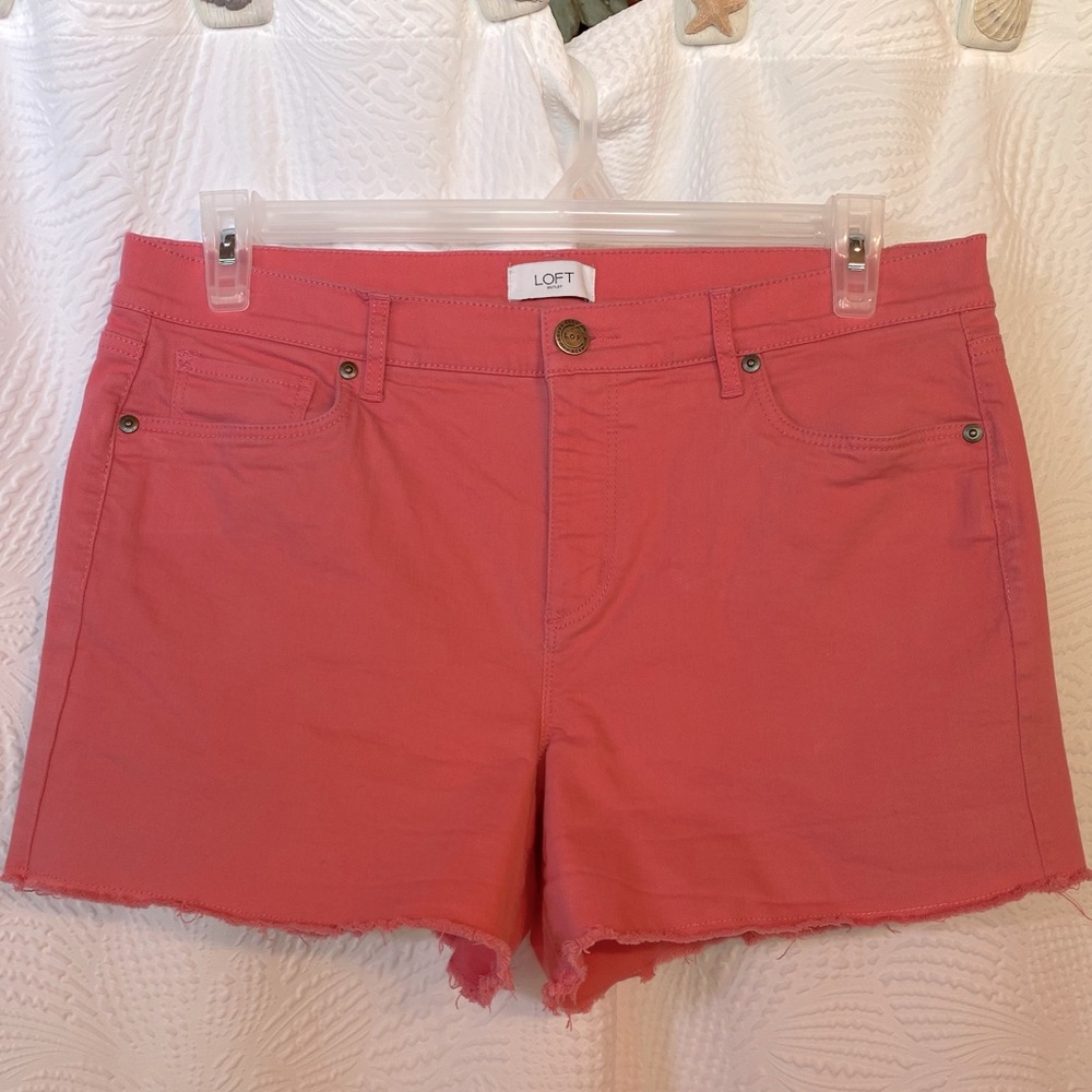 Coral Color Jean Shorts by Loft